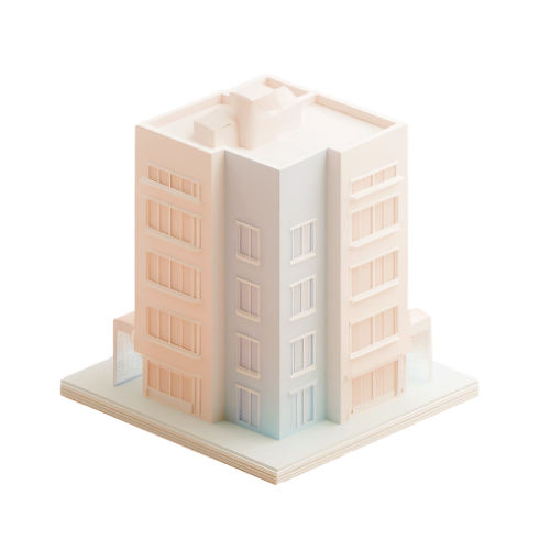 ピンクのマンションのイラスト